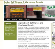 Barber Self Storage Website